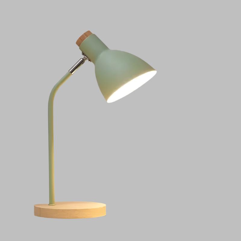 Rustic Wooden Desk Lamp with Metal Accent