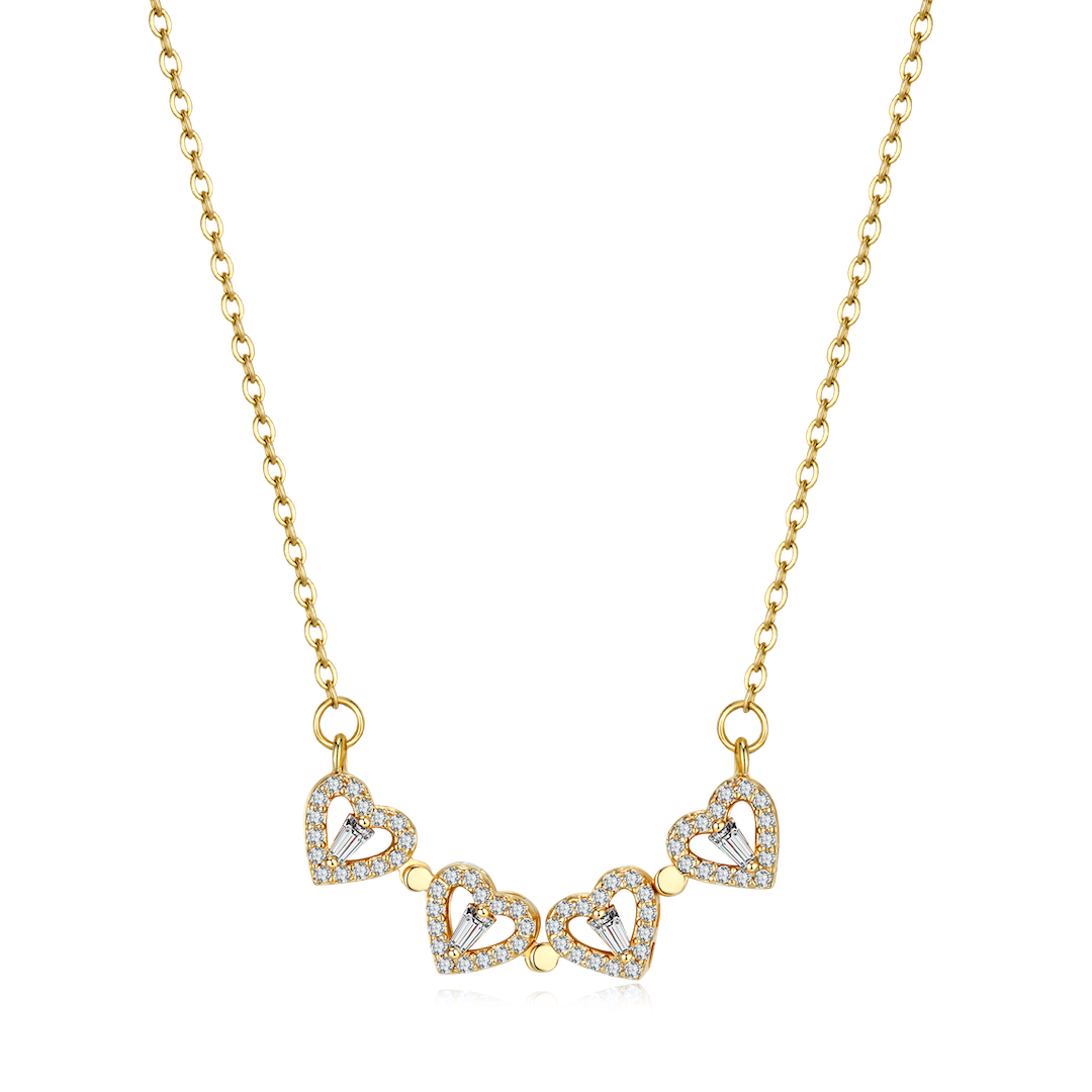 Beautiful Gold Heart Pendant Necklace