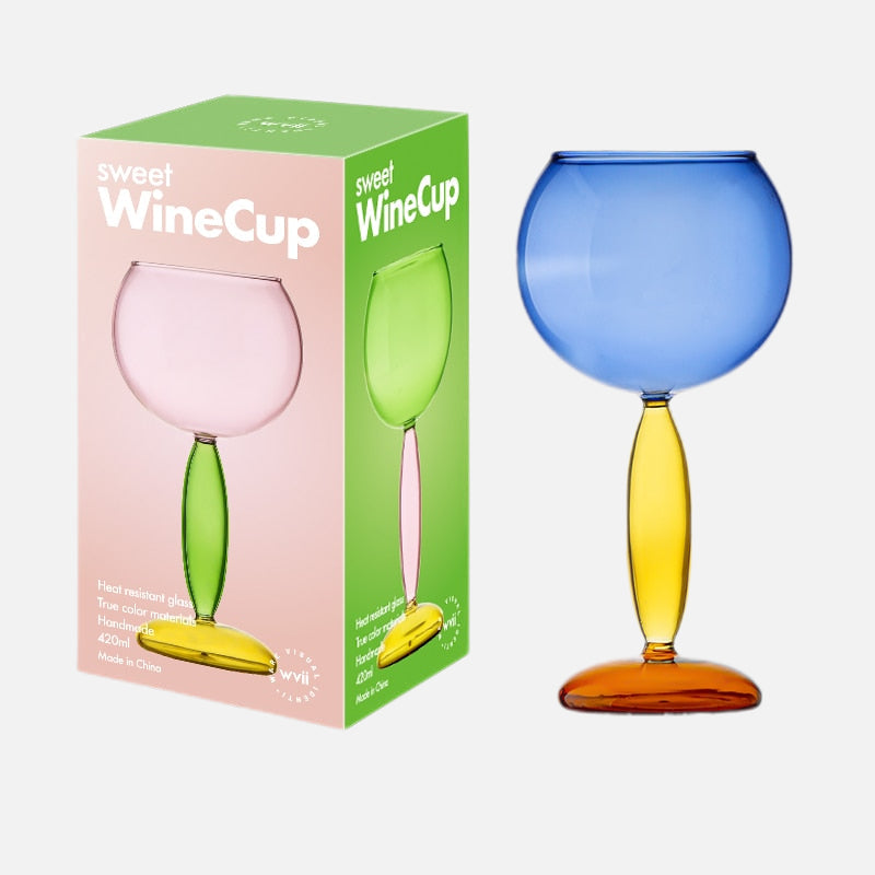 Colorful Glass Chalice and Carafe Set by Phillips