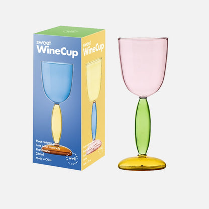 Colorful Glass Chalice and Carafe Set by Phillips