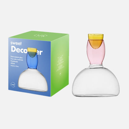 Colorful Glass Chalice and Carafe Set by Phillips