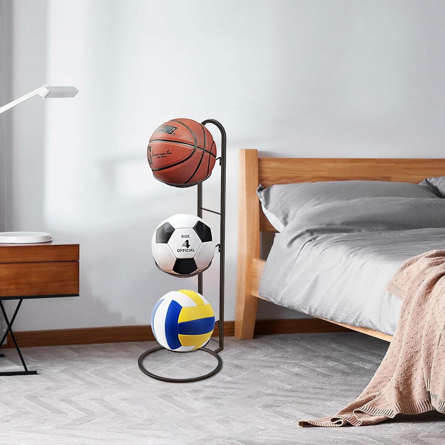 Space Saving Sports Ball Organizer Rack