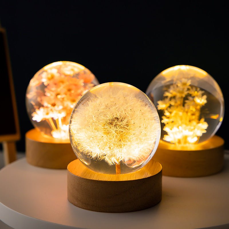 Beautiful Crystal Table Lamp with Floral Design