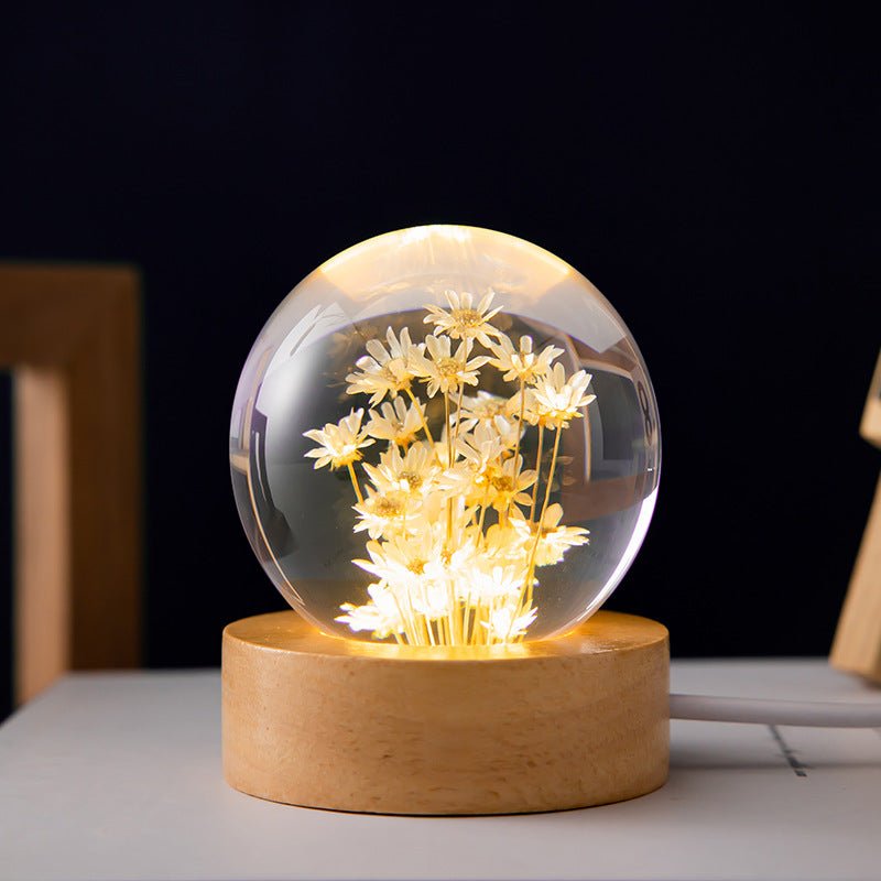 Beautiful Crystal Table Lamp with Floral Design