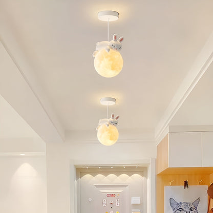 Colorful Kids LED Ceiling Light with Moon Design