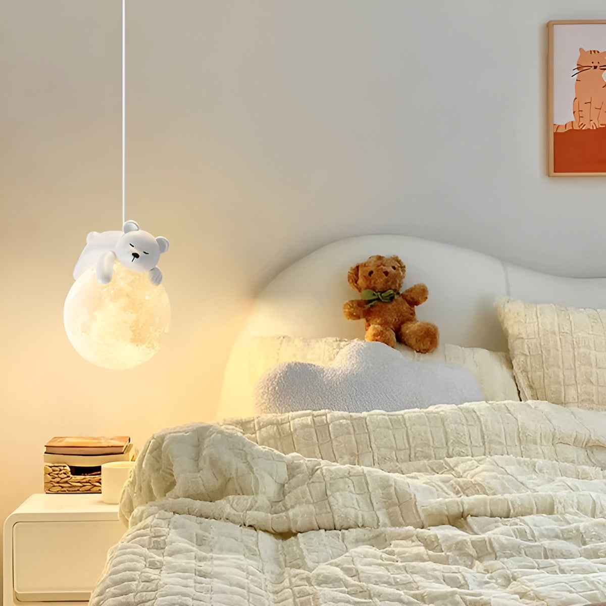 Colorful Kids LED Ceiling Light with Moon Design - Befez