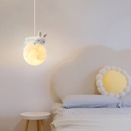 Colorful Kids LED Ceiling Light with Moon Design