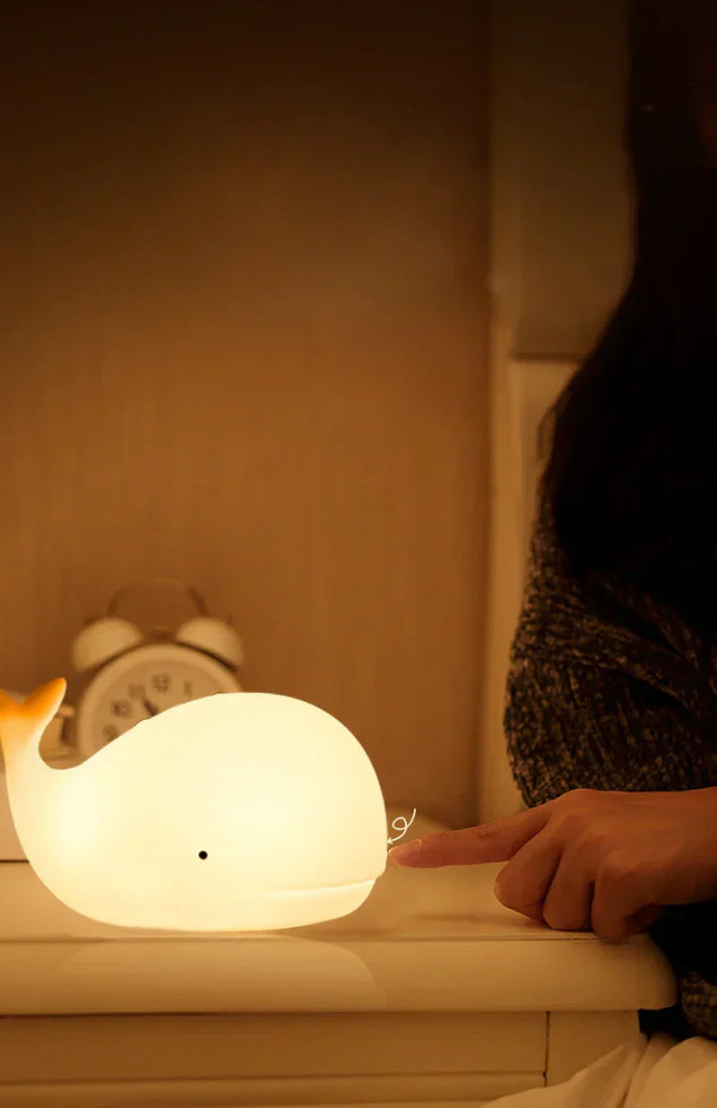 Adorable Whale LED Nightlight with Color Changing Glow