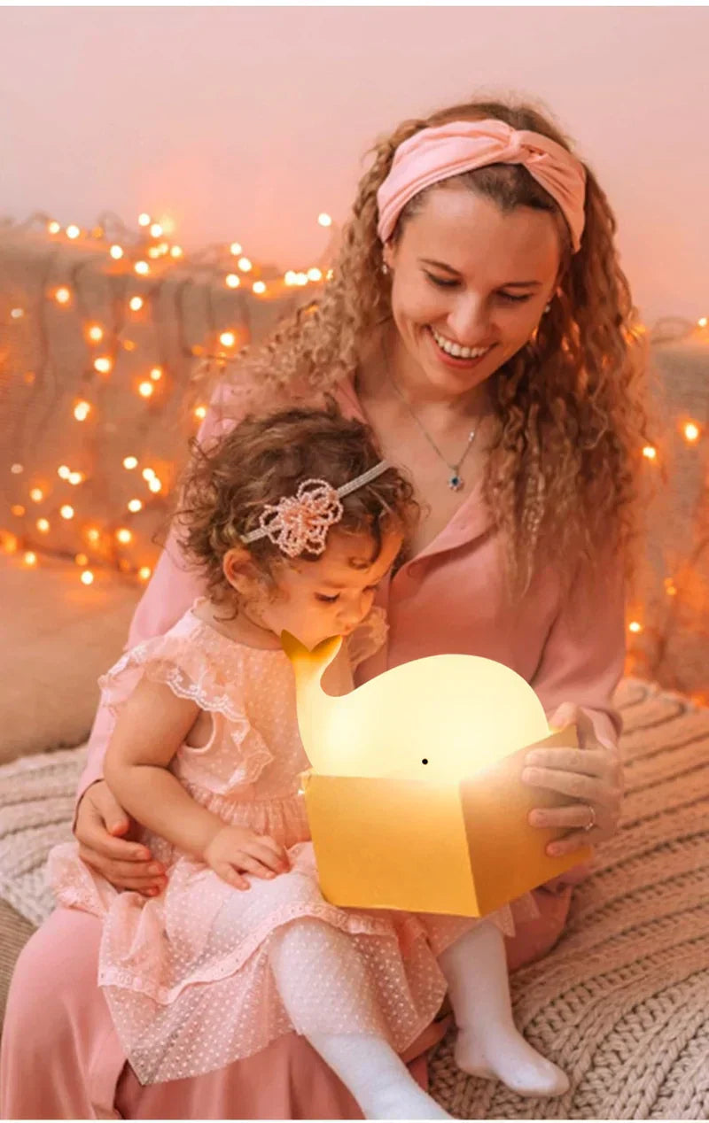 Adorable Whale LED Nightlight with Color Changing Glow