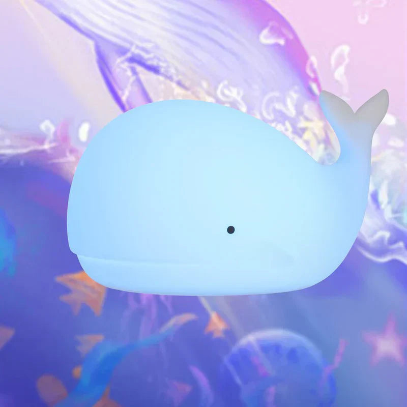 Adorable Whale LED Nightlight with Color Changing Glow