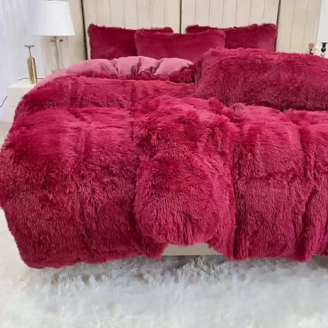 Cozy Soft Plush Duvet Cover Set with Zipper