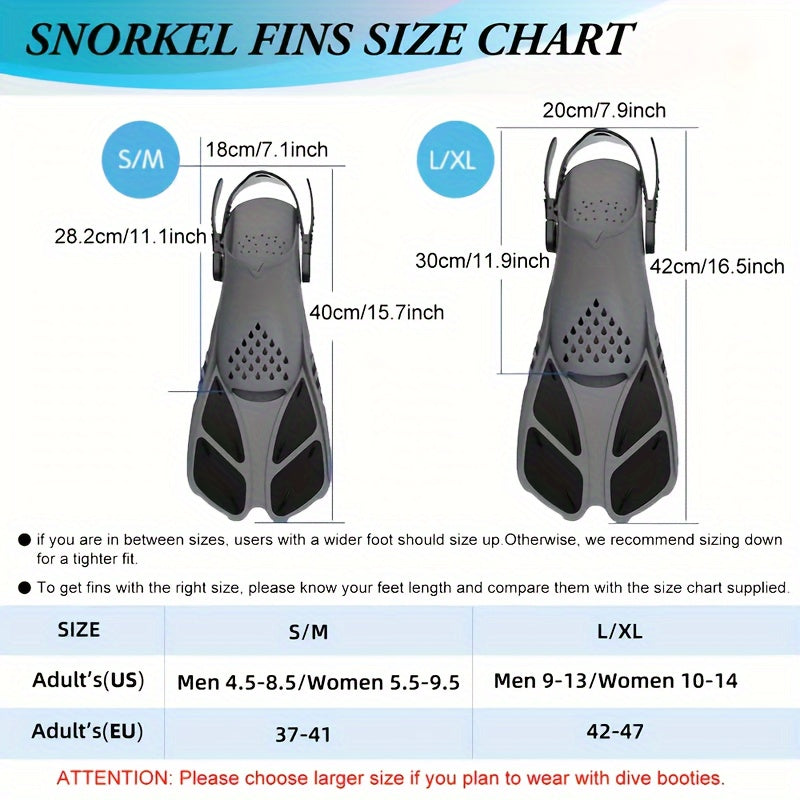Compact Snorkel Fins for Travel & Recreation