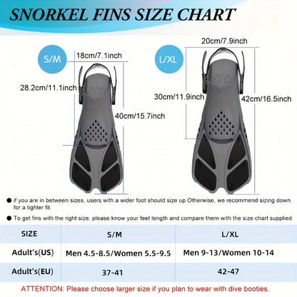 Compact Snorkel Fins for Travel & Recreation
