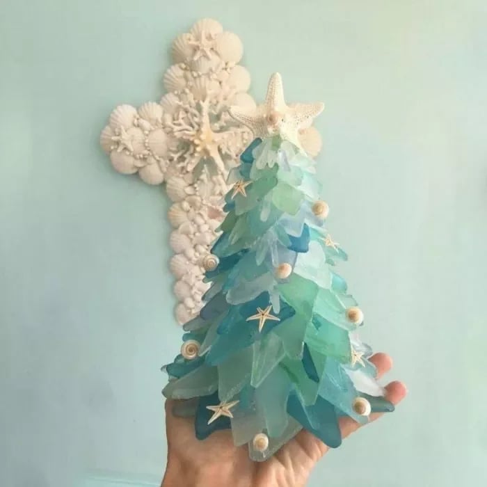 Handcrafted Sea Glass Christmas Ornament
