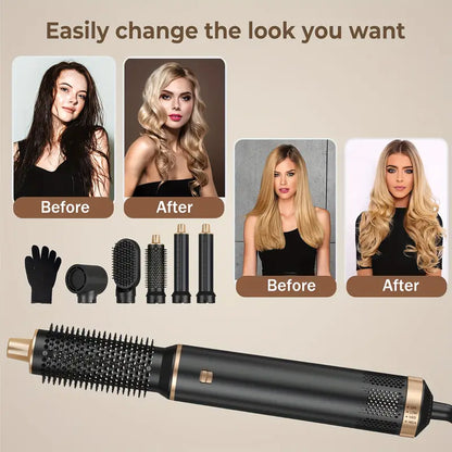 Versatile 5-in-1 Hair Styler Kit - Dryer, Curler, Straightener