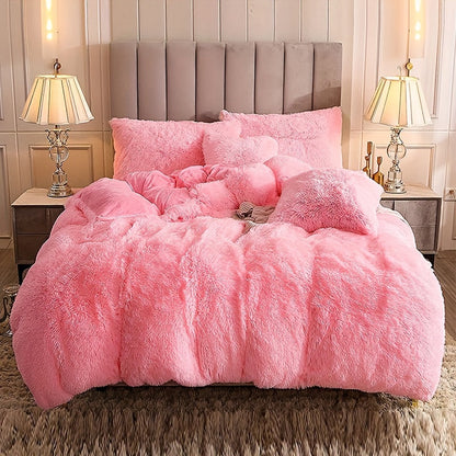 Cozy Soft Plush Duvet Cover Set with Zipper