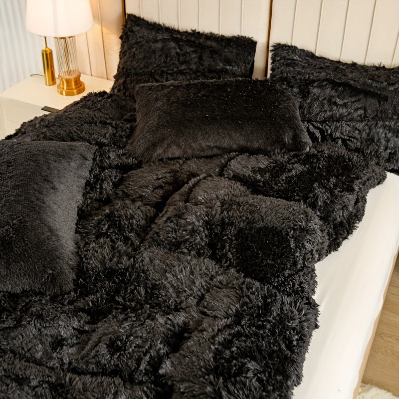 Cozy Soft Plush Duvet Cover Set with Zipper