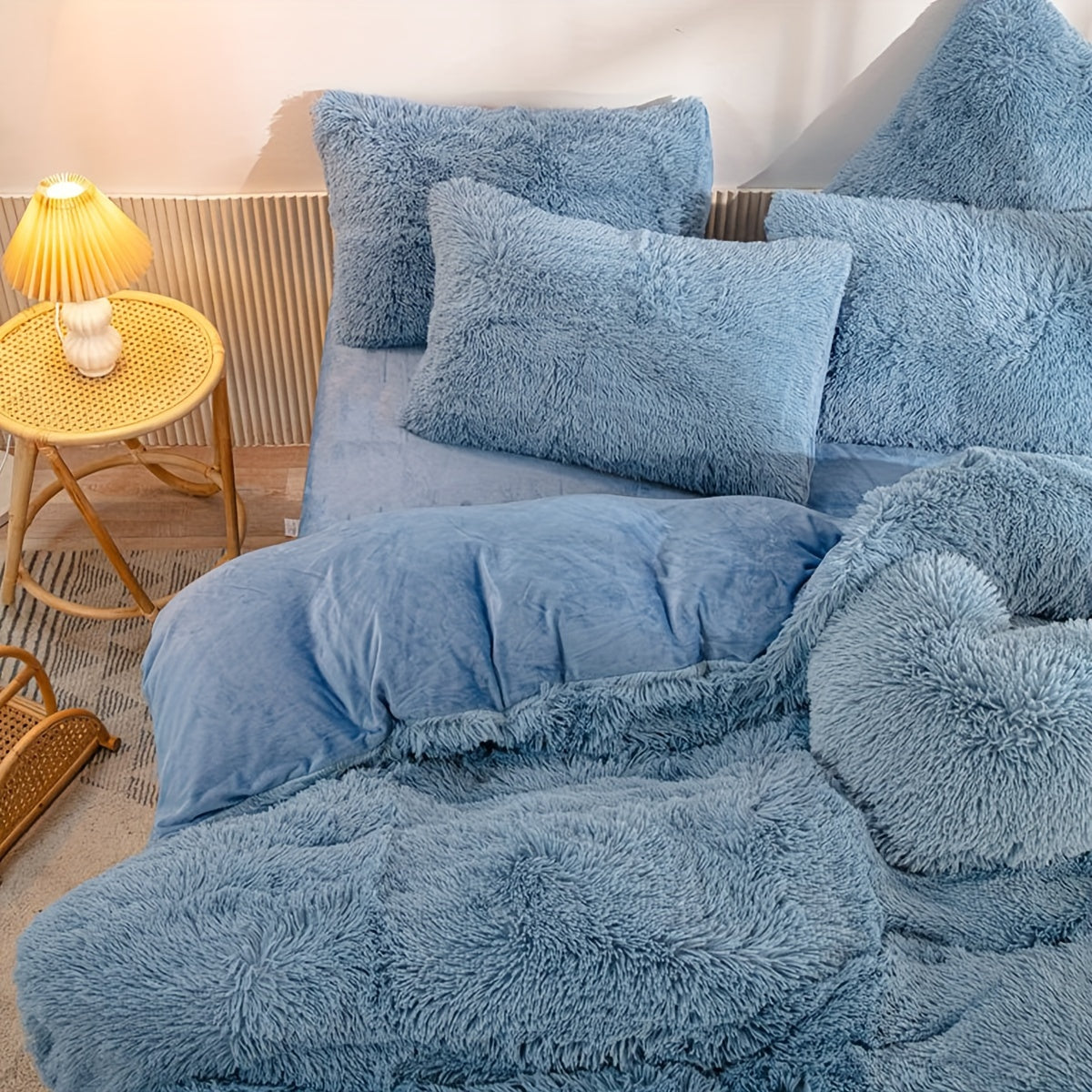 Soft Plush Duvet Cover Set for Cozy Bedding