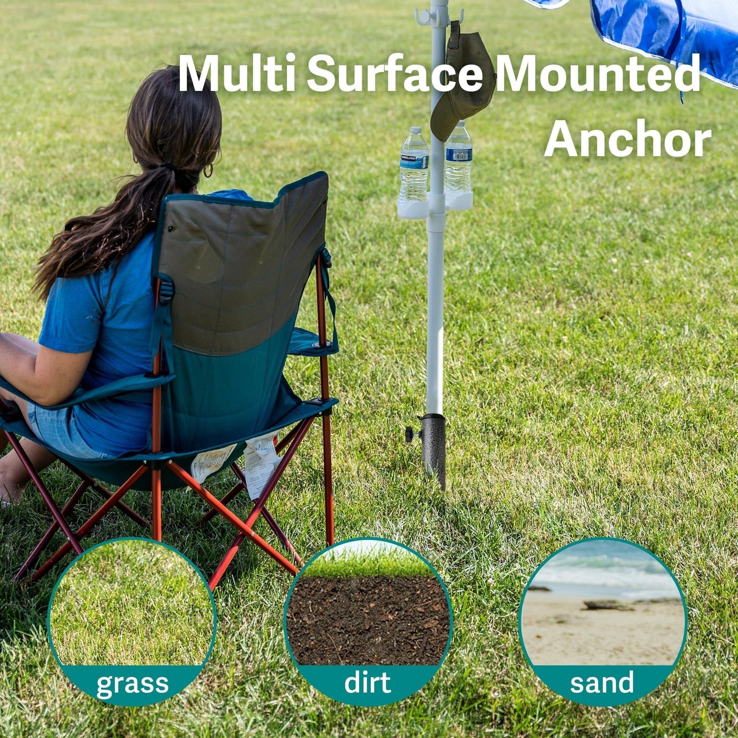 Compact Umbrella Holder for 1.1-1.3 in Poles, Stable & Portable