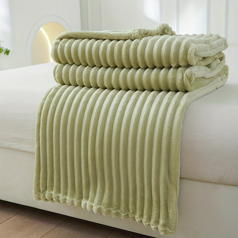Cozy Textured Throw Blanket with Ribbed Design