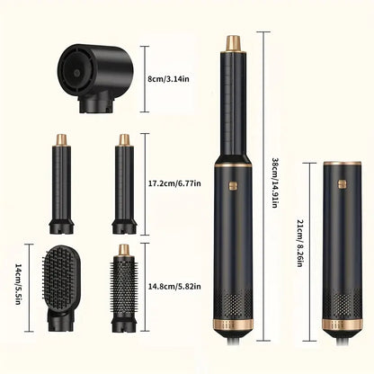 Versatile 5-in-1 Hair Styler Kit - Dryer, Curler, Straightener