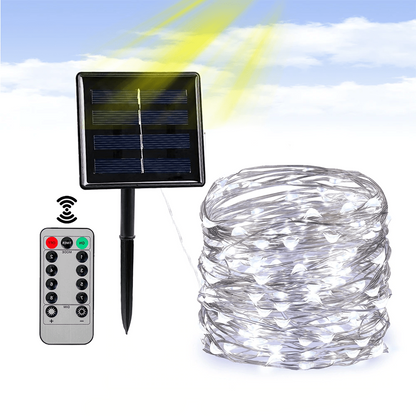 Outdoor Hanging Solar String Lights (Clear Wire)