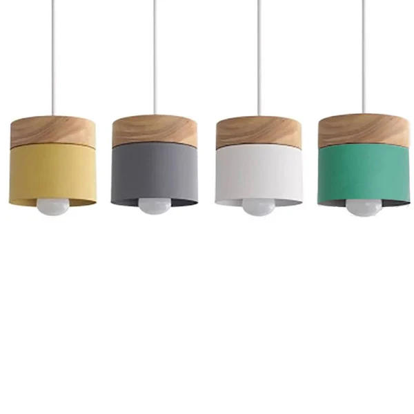 Kid's Room Wooden Pendant Reading Lamp
