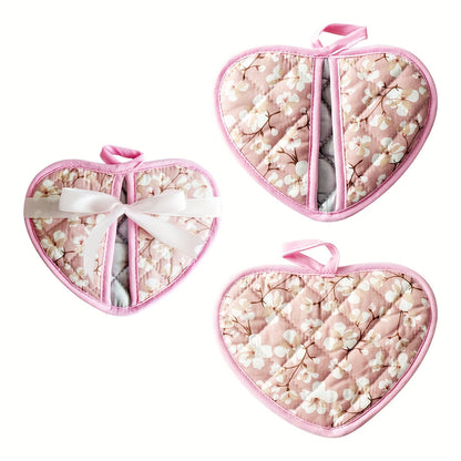 Cute Heart Shaped Oven Mitt Set - Befez
