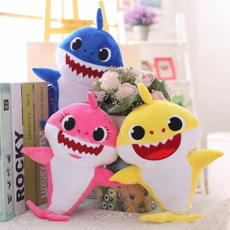 Cute Shark Singing Plush Toy with Lights