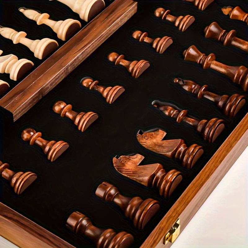 Traditional Wood Chess Board Set for Home and Travel