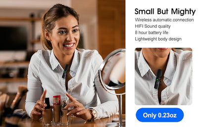 Compact Dual Wireless Mics for iPhone iPad