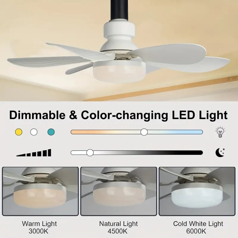 Compact 2-in-1 Ceiling Fan and Light with Remote