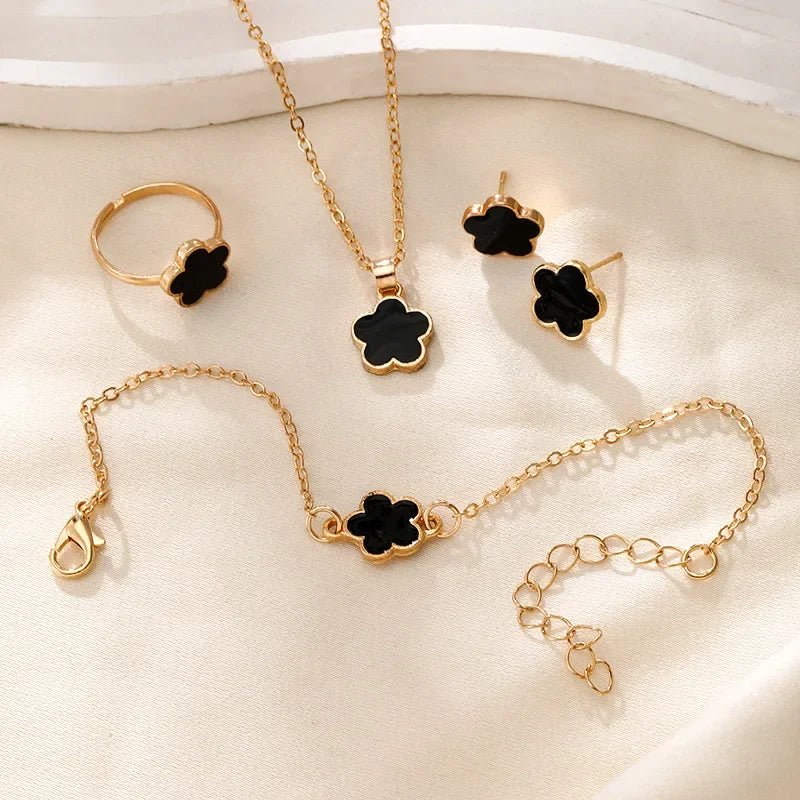 Delicate Flower Clover Jewelry Set for Women - Befez