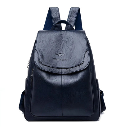 Classic Brown Leather Ladies Backpack