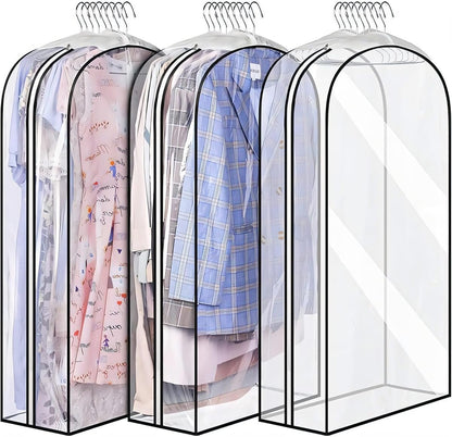 Clear Clothing Storage Bags with Zippers - 3 Pack