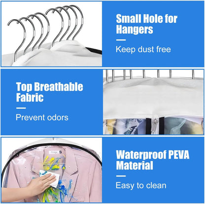 Clear Clothing Storage Bags with Easy Zipper - 3 Pack
