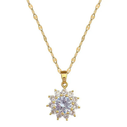 Beautiful Flower Pendant Necklace Set