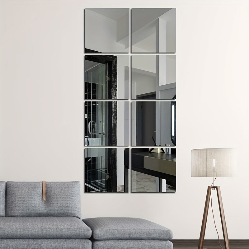 Stylish 3D Wall Mirror Tiles Set