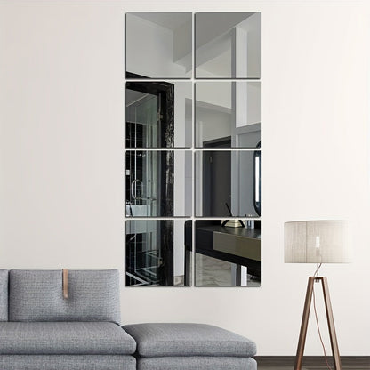 Stylish 3D Wall Mirror Tiles Set