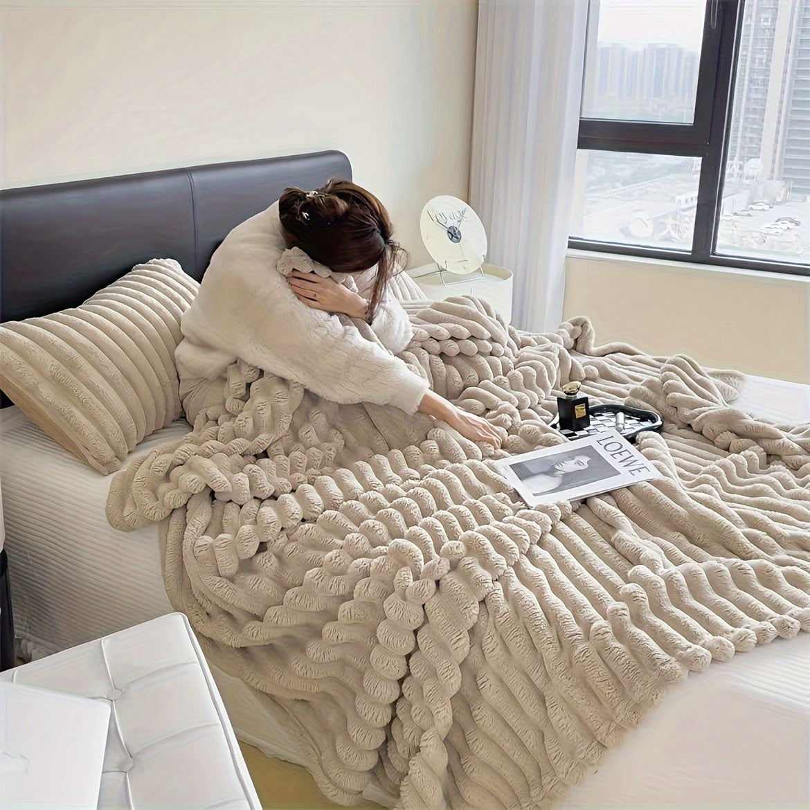 Soft Plush French Inspired Throw Blanket