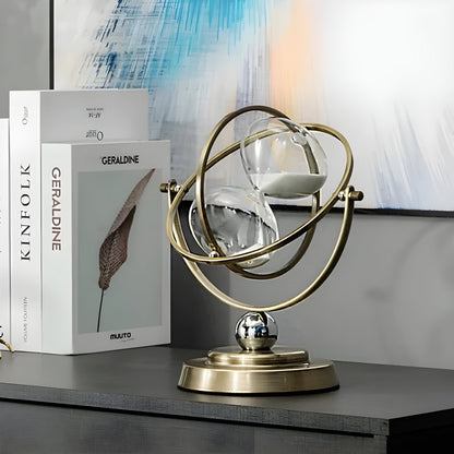 Classic Hourglass Clock with Gold Frame