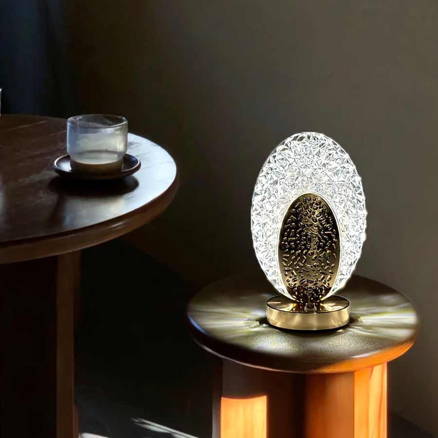 Decorative USB Desk Lamp with Soft Feather Shade