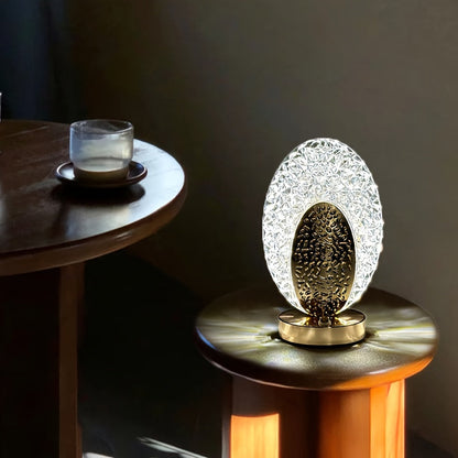 Decorative USB Desk Lamp with Soft Feather Shade