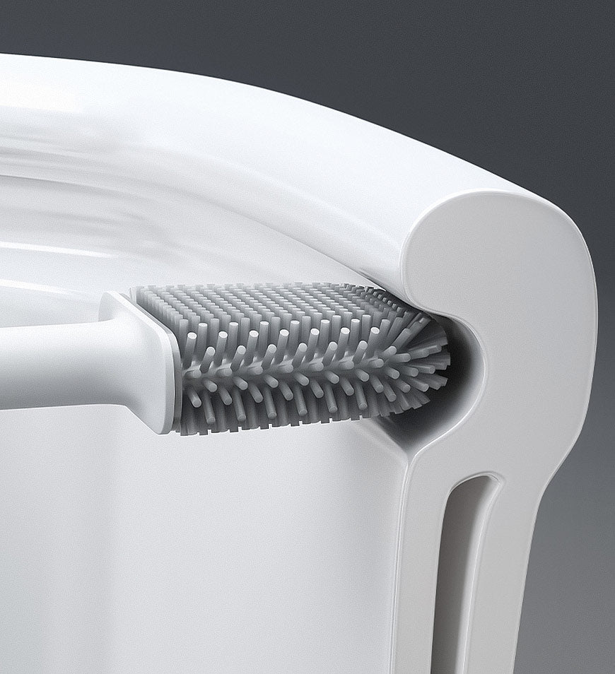 Hygienic Toilet Brush with Soft Silicone Bristles