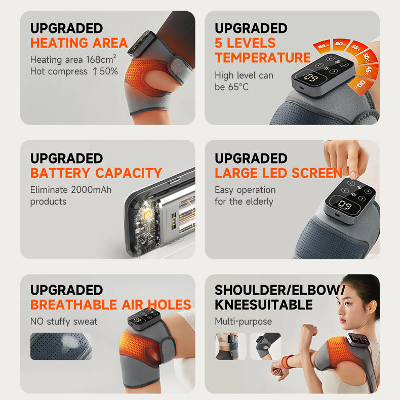Wireless Knee Massager With Heat Therapy For Sore Muscles