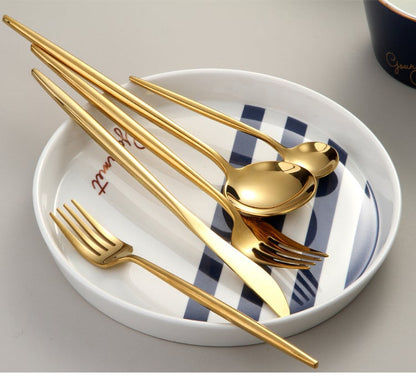 Elegant Gold Flatware Set for Fine Dining