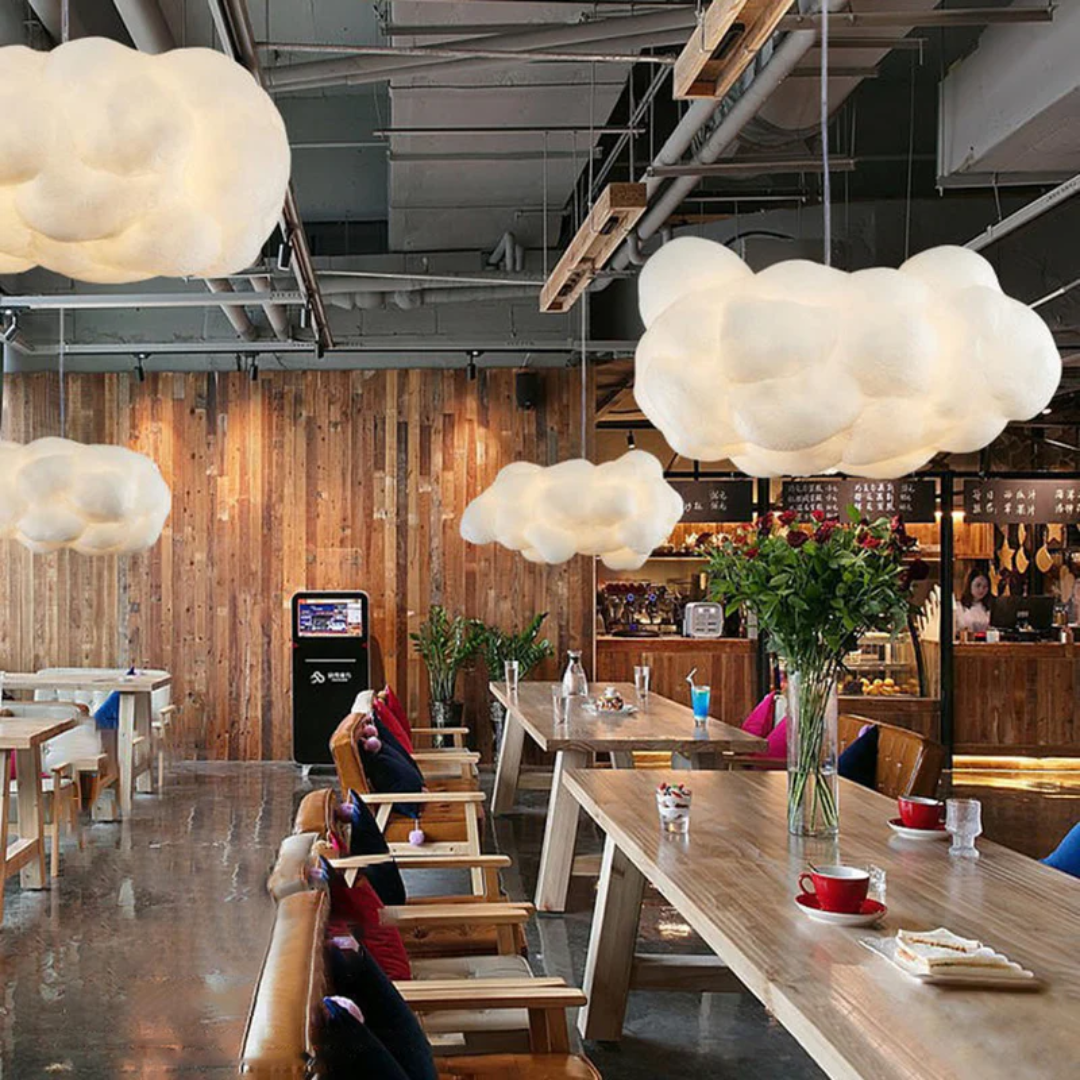 Stylish Cloud Shaped LED Pendant Light White