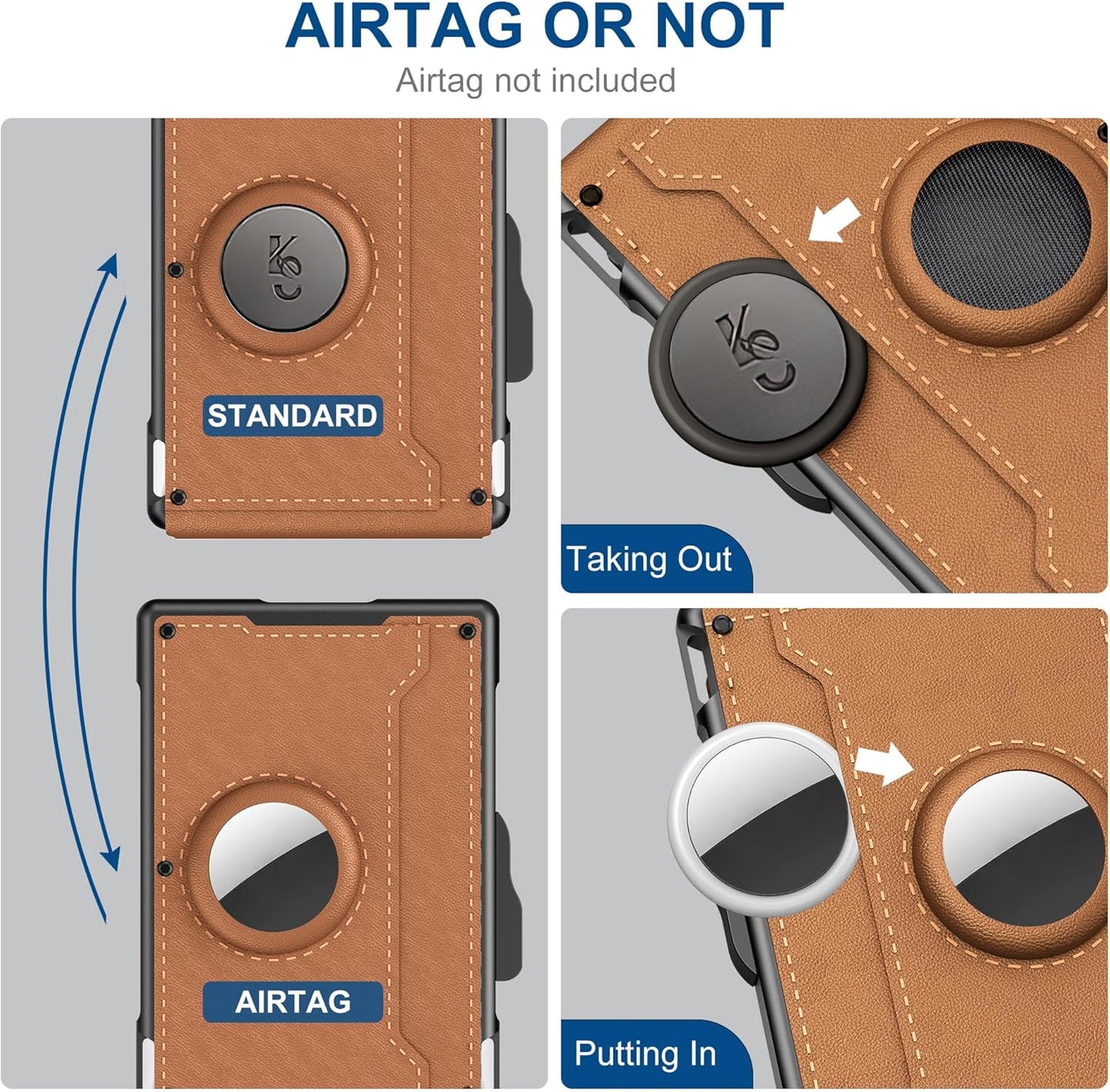 Slim Leather Wallet for Men with RFID Money Clip