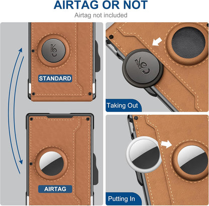 Slim Leather Wallet for Men with RFID Money Clip
