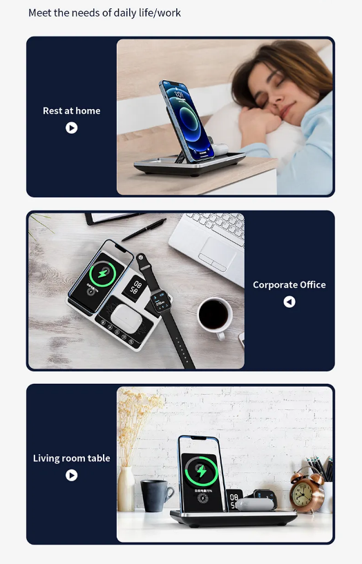 Compact 4-in-1 Wireless Charging Pad